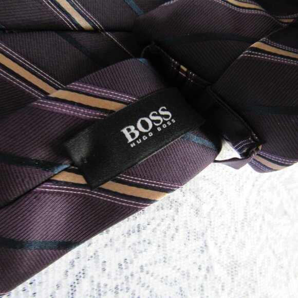 Hugo Boss Men Silk Tie, Striped - Picture 3 of 4
